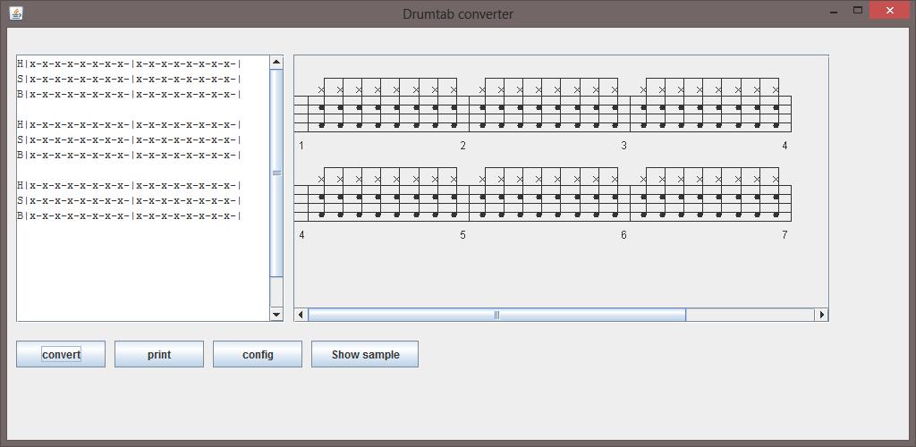 Drumtab converter 1.2 software screenshot