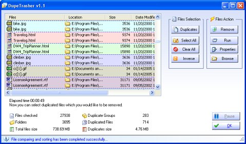 DupeTrasher 1.2 software screenshot
