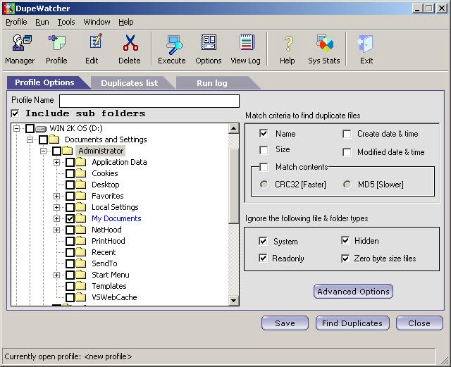 DupeWatcher 2.3 software screenshot