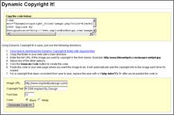 Dynamic Copyright It! 1.0 software screenshot