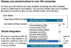 Dynamic Currency Conversion by preCharge 1.0 software screenshot