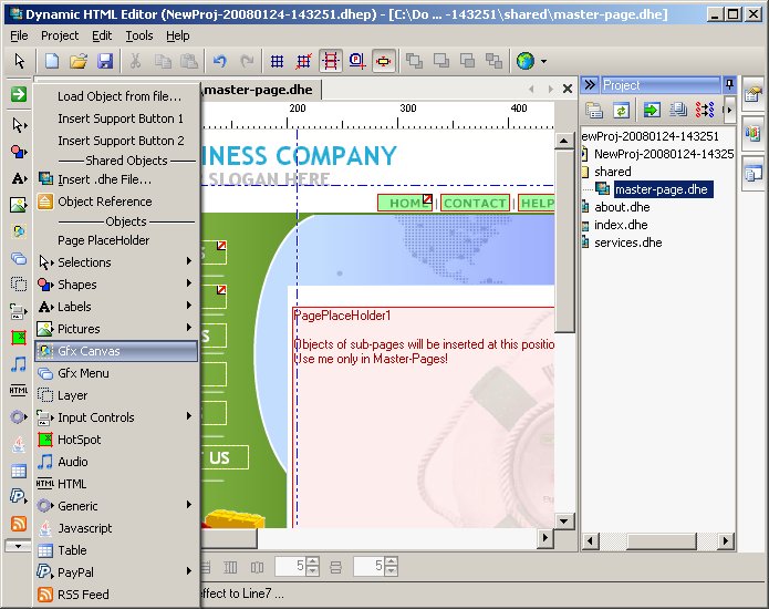 Dynamic HTML Editor 5.7 software screenshot