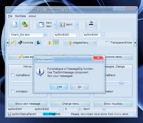 DynamicSkinForm 13.22 software screenshot