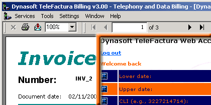 Dynasoft TeleFactura Billing 5.32 software screenshot