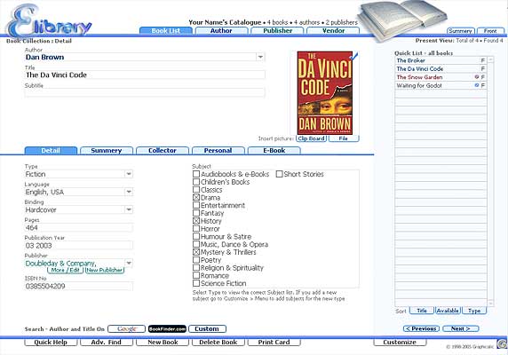 E-Library 3.0 software screenshot