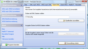 E-Mail Converter 1.6.0 software screenshot