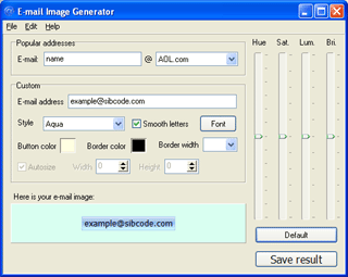 E-Mail Image Generator 2.01 software screenshot