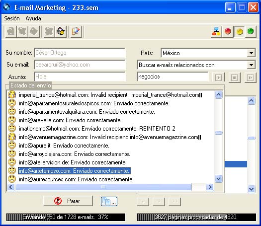E-mail Marketing v1 1.0.50 software screenshot