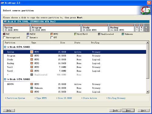 EASEUS Disk Copy 2.3.1 software screenshot
