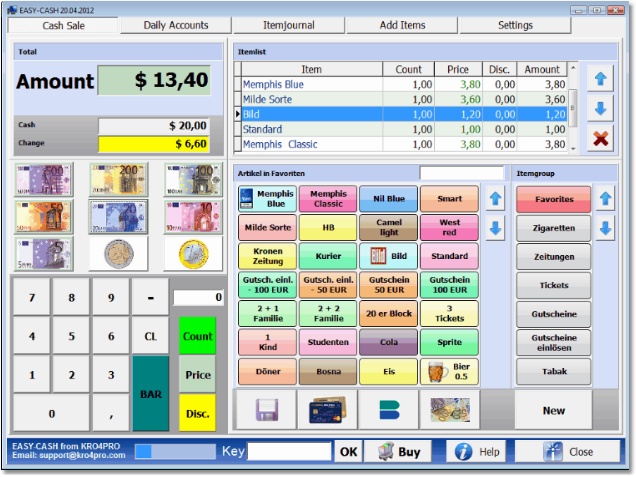 EASY-POS 2.01 software screenshot