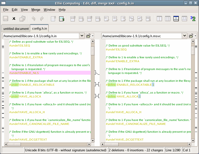 ECMerge Standard (Linux) 2.4 software screenshot