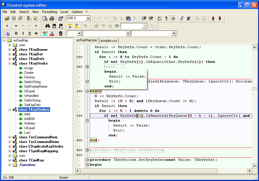 EControl Syntax Editor 3.00 software screenshot