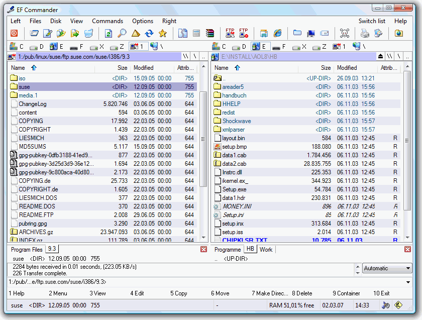 EF Commander Free 8.70 software screenshot
