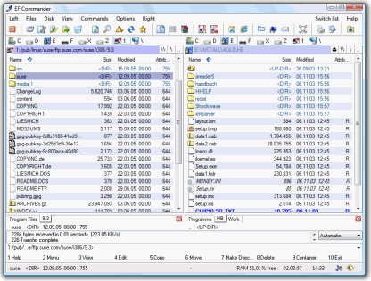 EF Commander 11.92 software screenshot