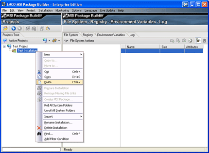EMCO MSI Package Builder Professional 6.1.6.2547 software screenshot