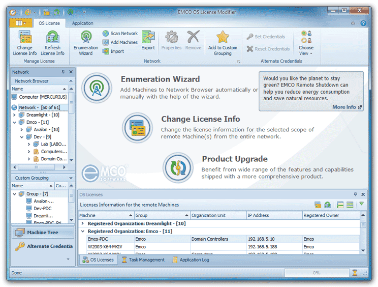EMCO OS License Modifier 2.6.1 software screenshot