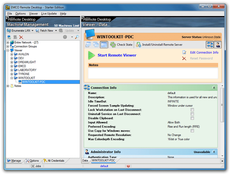 EMCO Remote Desktop Professional 4.3.5.4214 software screenshot