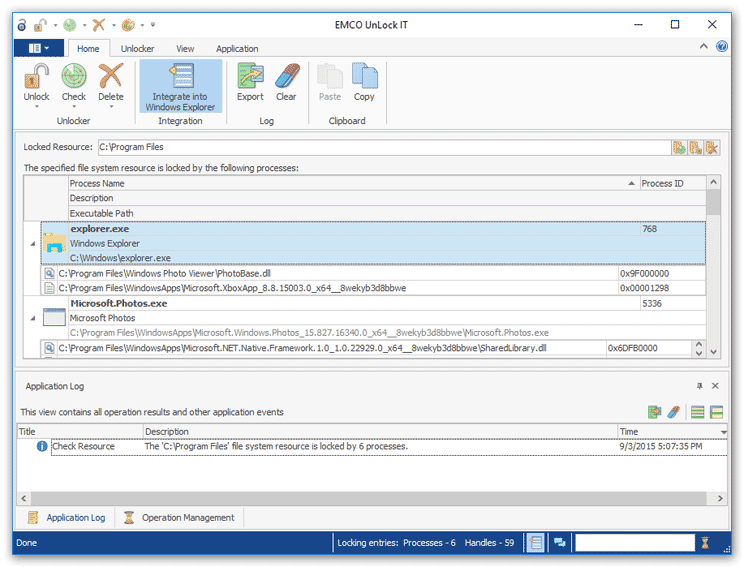 EMCO UnLock IT 4.0.1.1048 software screenshot
