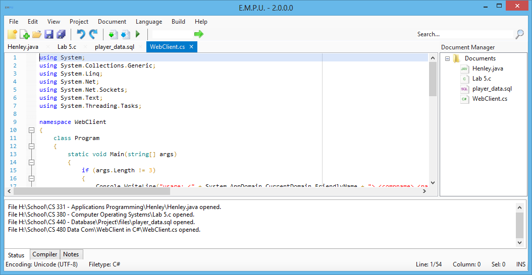 EMPU 2.2.1.4 software screenshot