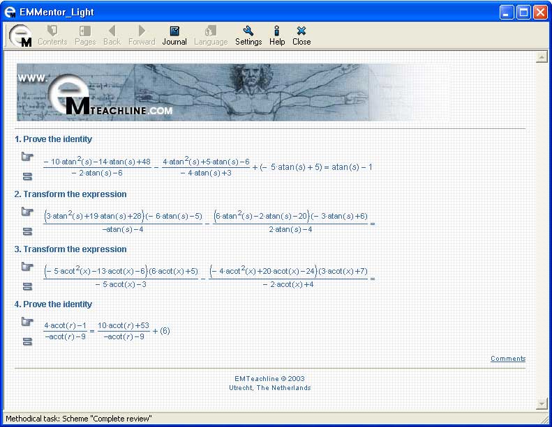 EMTask Trigonometry Equations 2.0 software screenshot