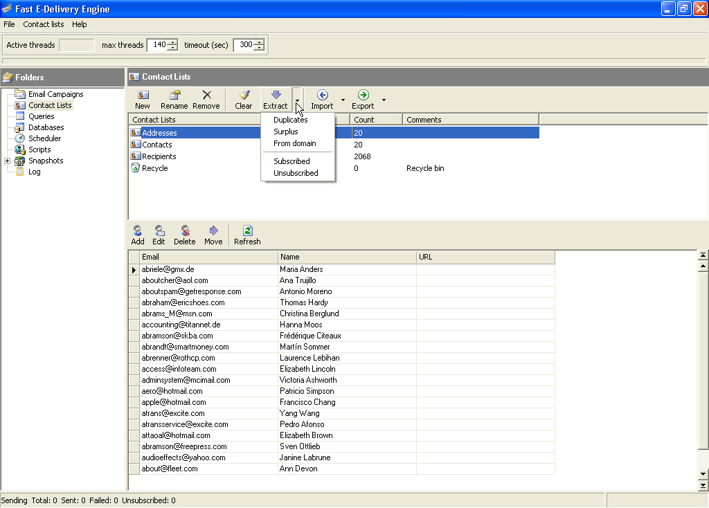 EMail Delivery Engine 1.4 software screenshot