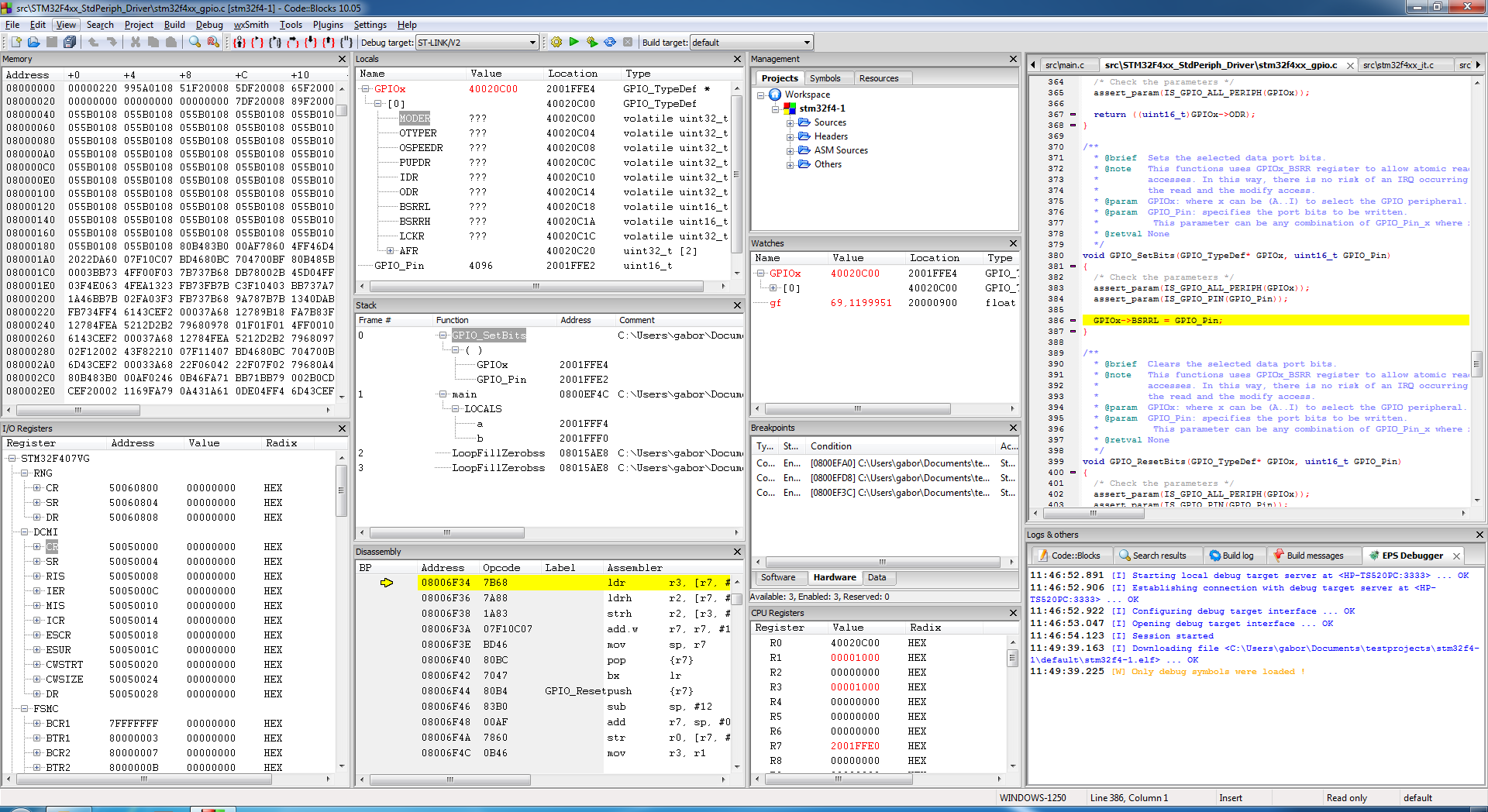 EPS Debugger 1.12.44.5191 software screenshot