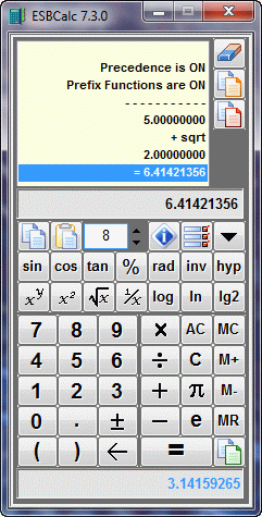 ESBCalc - Freeware Calculator 7.3 software screenshot