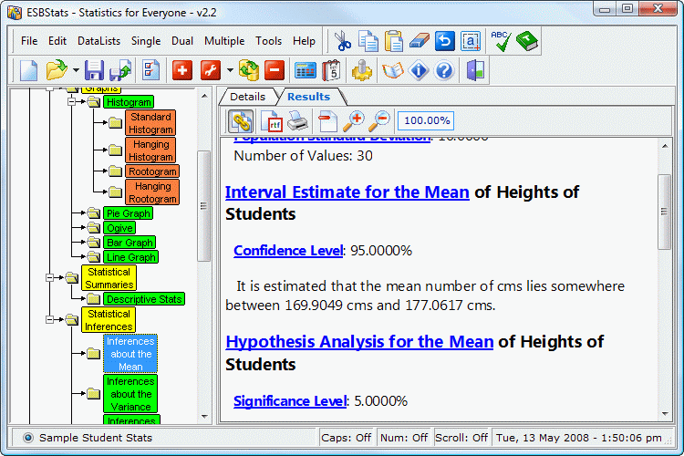ESBStats - Statistical Analysis Software 2.2.0 software screenshot
