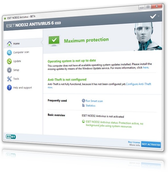 ESET NOD32 Antivirus 10.0.390.0 software screenshot