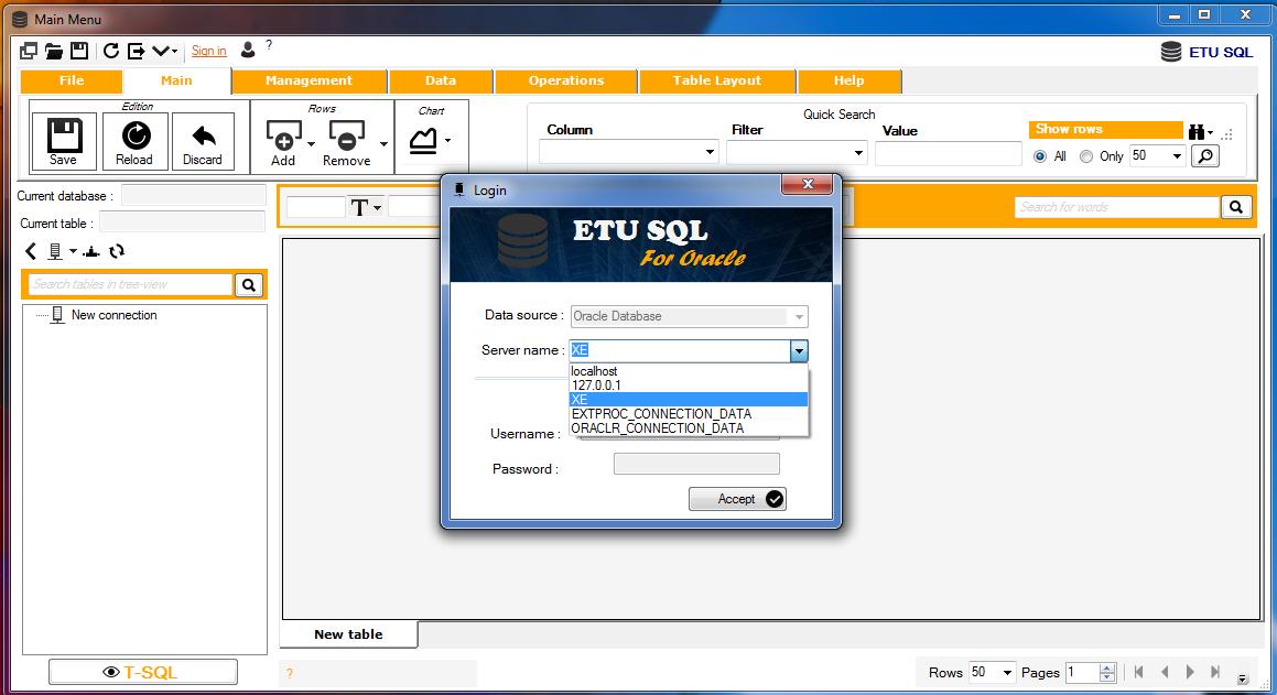 ETU SQL for Oracle 7.0.0 software screenshot