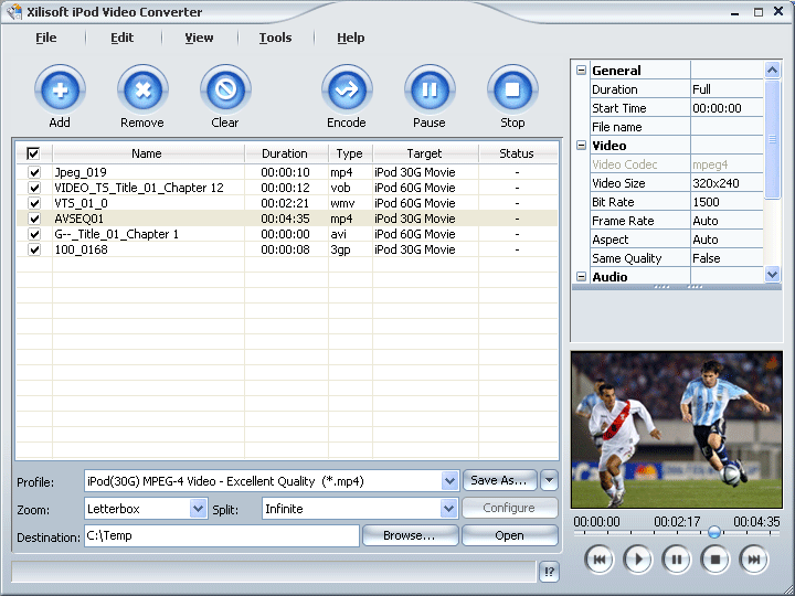 EX soft iPod Video Converter 2011.1105 software screenshot