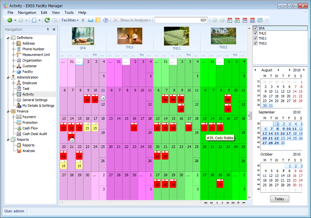 EXSS Facility Manager 5.2 software screenshot