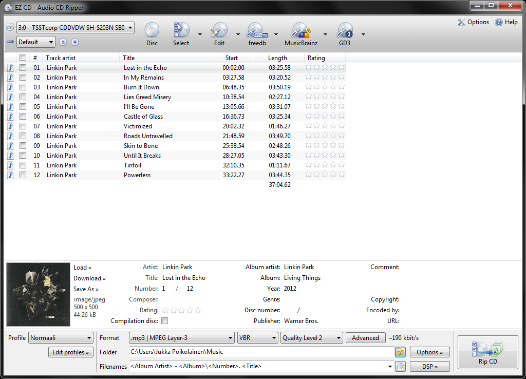 EZ CD Audio Converter 6.0.8 software screenshot