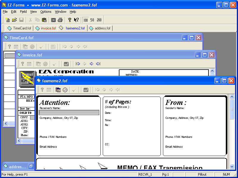 EZ-Forms PRO Filler 5.50.ec.220 software screenshot