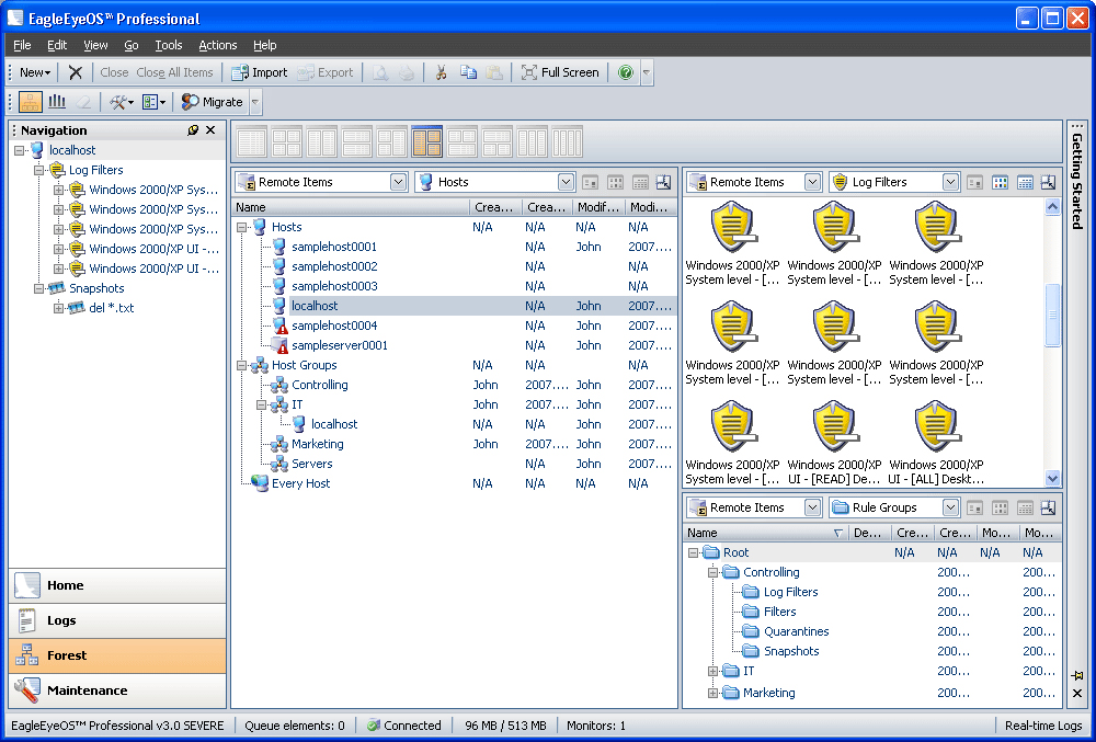 EagleEyeOS Professional 3.1.0 software screenshot