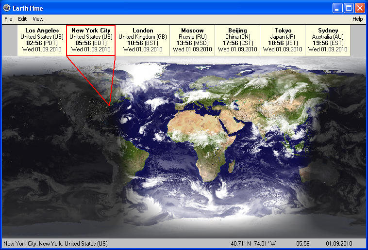 EarthTime 5.6.0 software screenshot