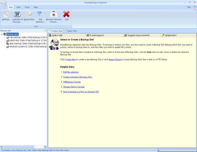 EaseBackup 8.09.R1 software screenshot