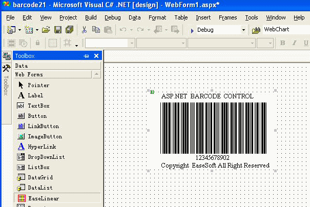 EaseSoft ASP.NET Barcode Control 4.0.0 software screenshot