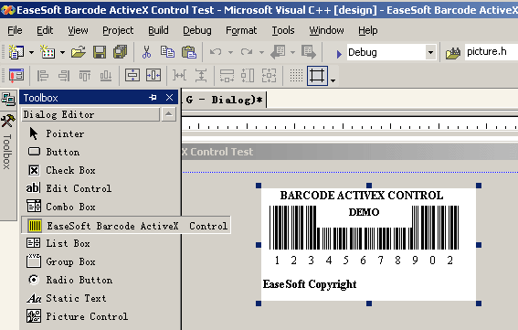 EaseSoft Barcode ActiveX Control 3.5 software screenshot