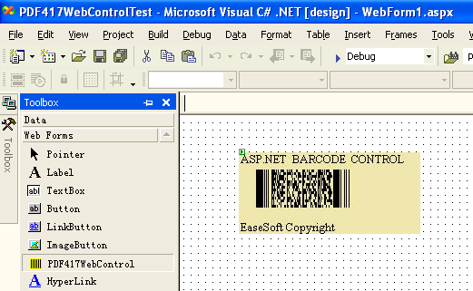 EaseSoft PDF417 Barcode ASP.NET Control 4.0.0 software screenshot