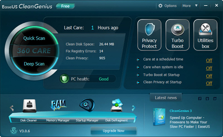 EaseUS CleanGenius 4.0.2 software screenshot