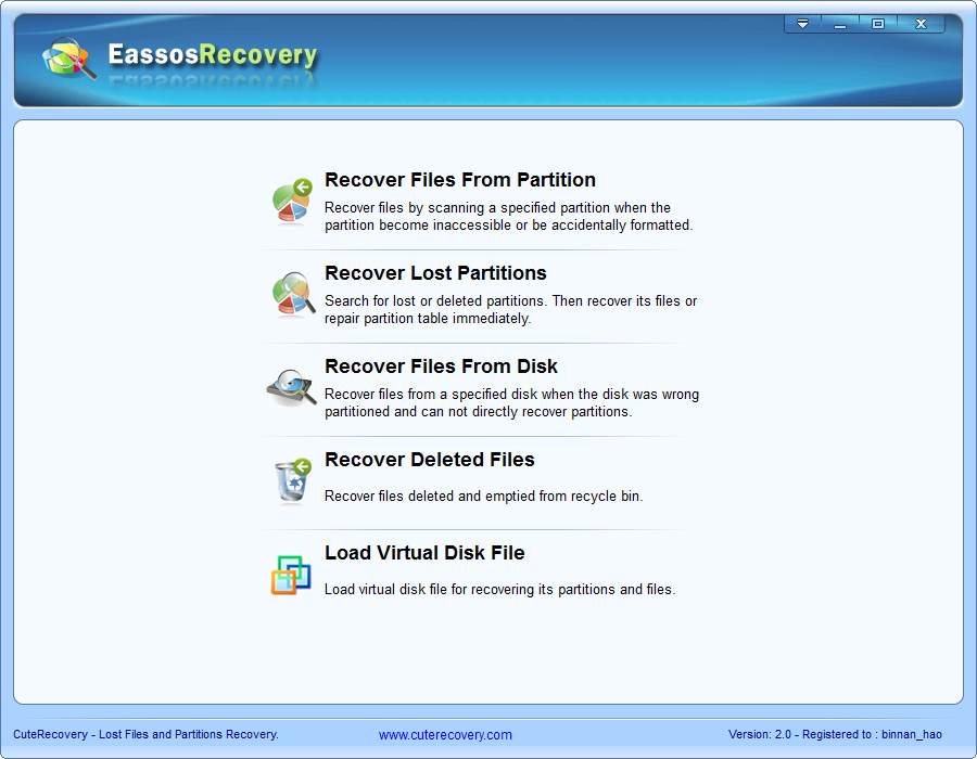 EassosRecovery Free 4.2.1.297 software screenshot