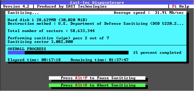 East-Tec DisposeSecure 5.5.0.5934 software screenshot