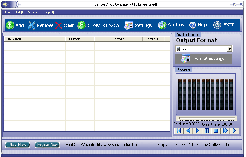 Eastsea Audio Converter 2.00 software screenshot