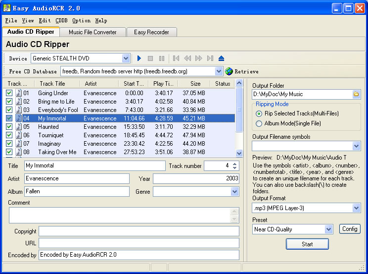 Easy Audio RCR 2.1 software screenshot
