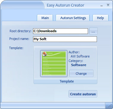 Easy Autorun Creator 2.6 software screenshot