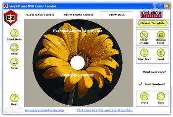Easy CD & DVD Cover Creator and Disc Label Maker 4.13 software screenshot