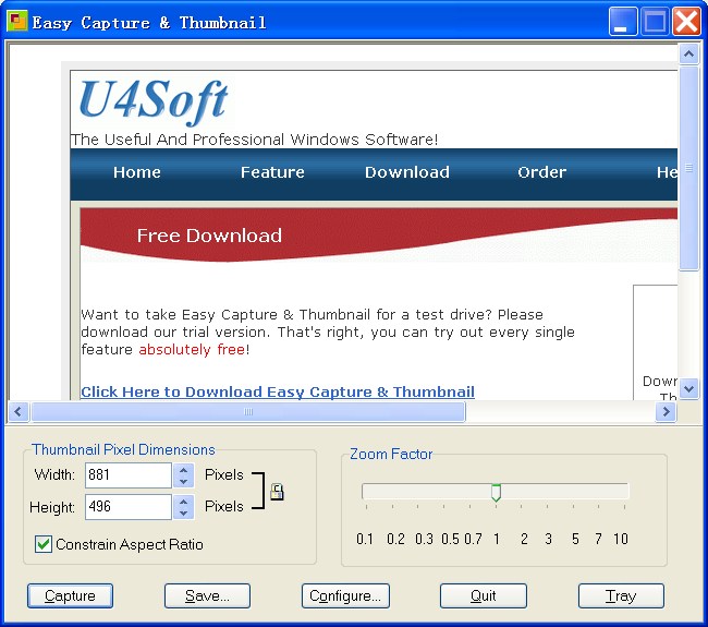 Easy Capture & Thumbnail 2.02 software screenshot