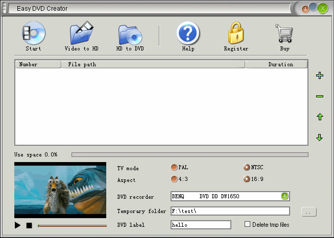 Easy DVD Creator 2.5.6 software screenshot