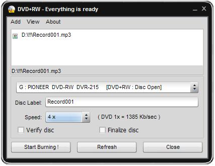 Easy Disc Burner 5.2.3.579 software screenshot